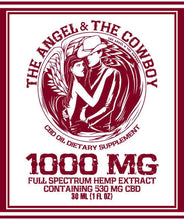 Load image into Gallery viewer, The Angel &amp; The Cowboy 1,000mg CBD Oil
